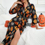 Martha Eleganter Kürbis Satin Robe Halloween Kostüm