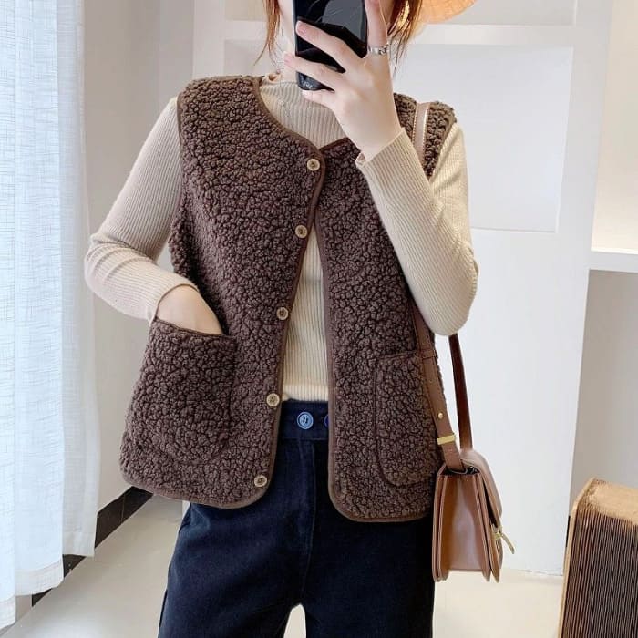 Frauen Teddy kuschelige Fleece Weste