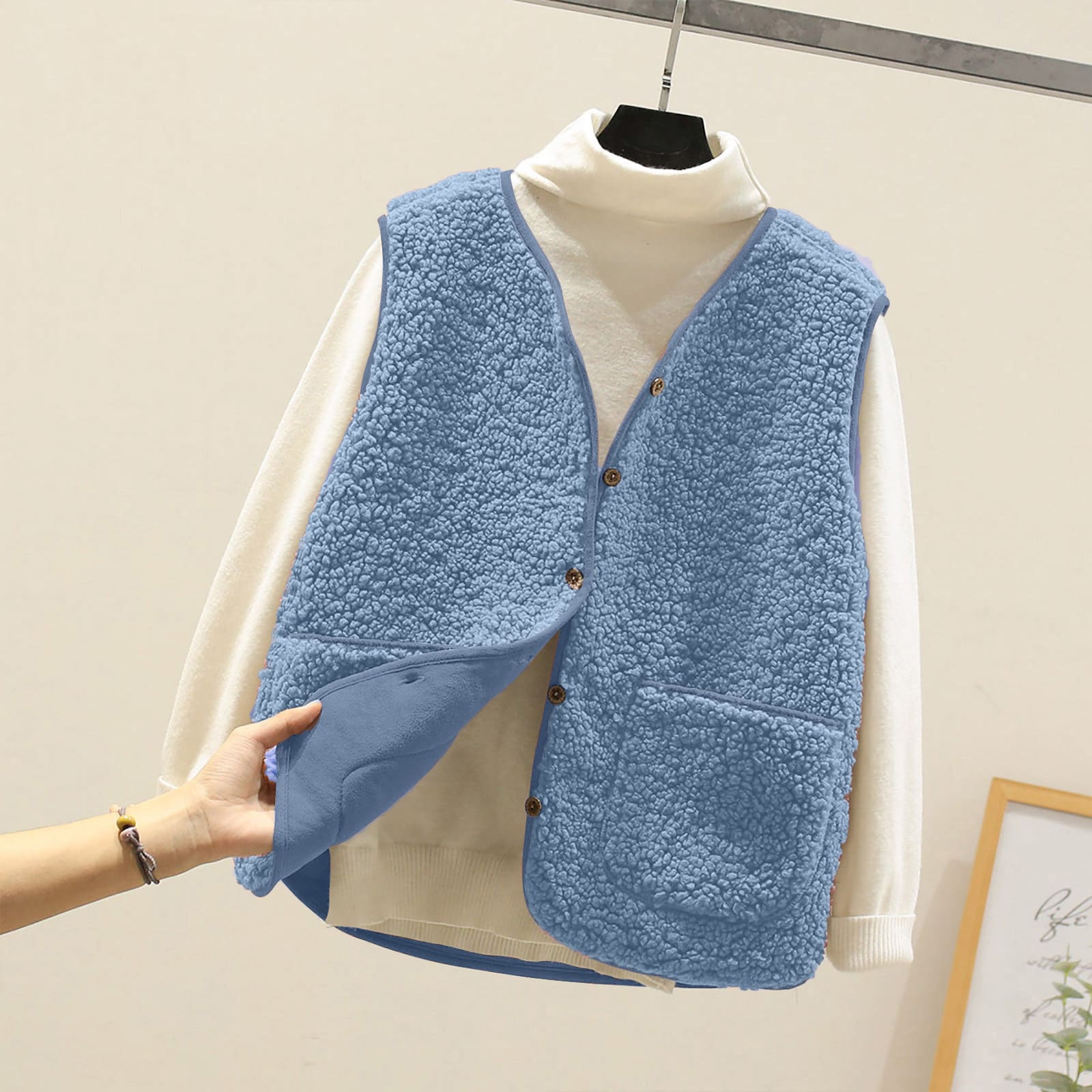 Frauen Teddy kuschelige Fleece Weste