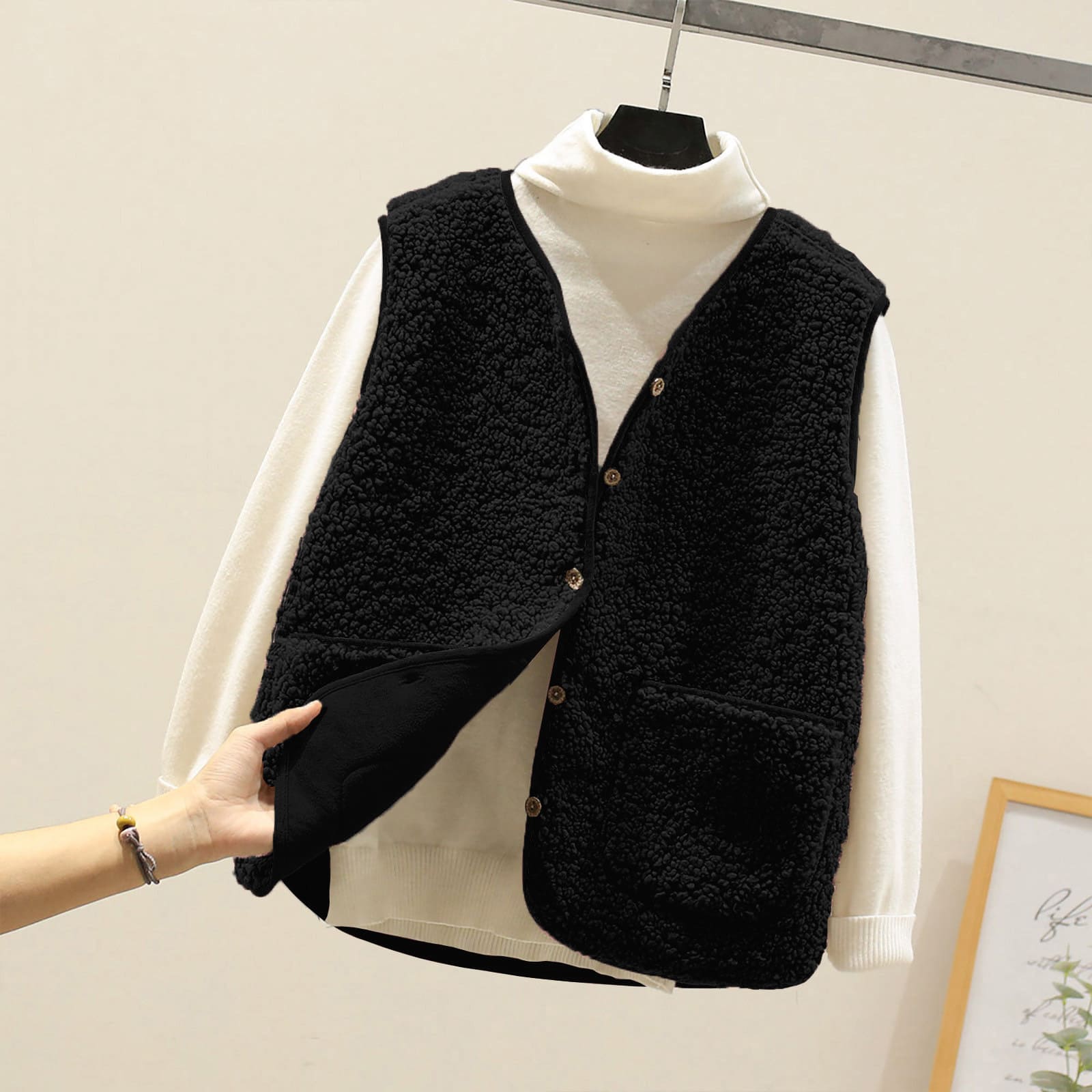 Frauen Teddy kuschelige Fleece Weste