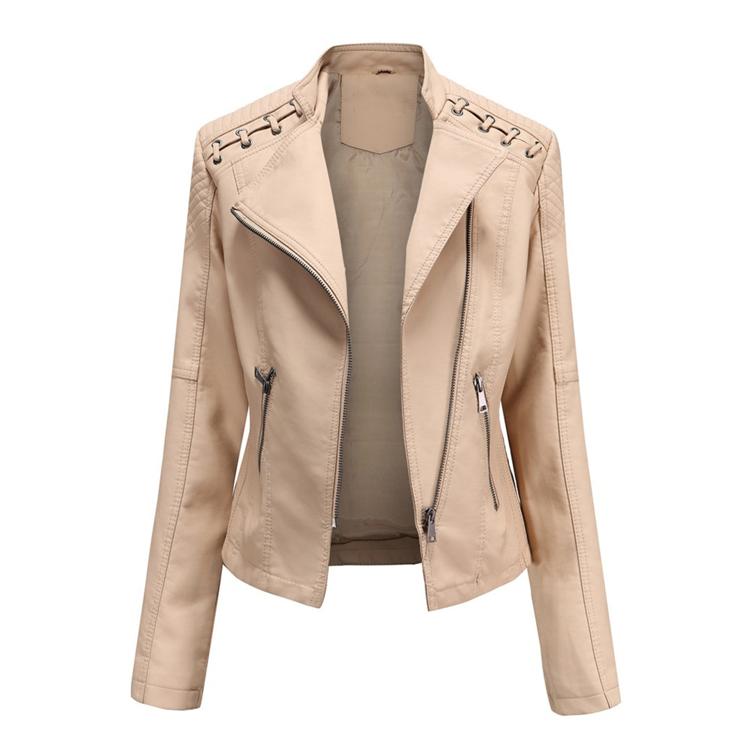 Carmi Chic Lederjacke mit Reißverschluss