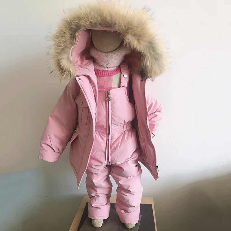 Winterset für Kinder: Daunenjacke + Overall