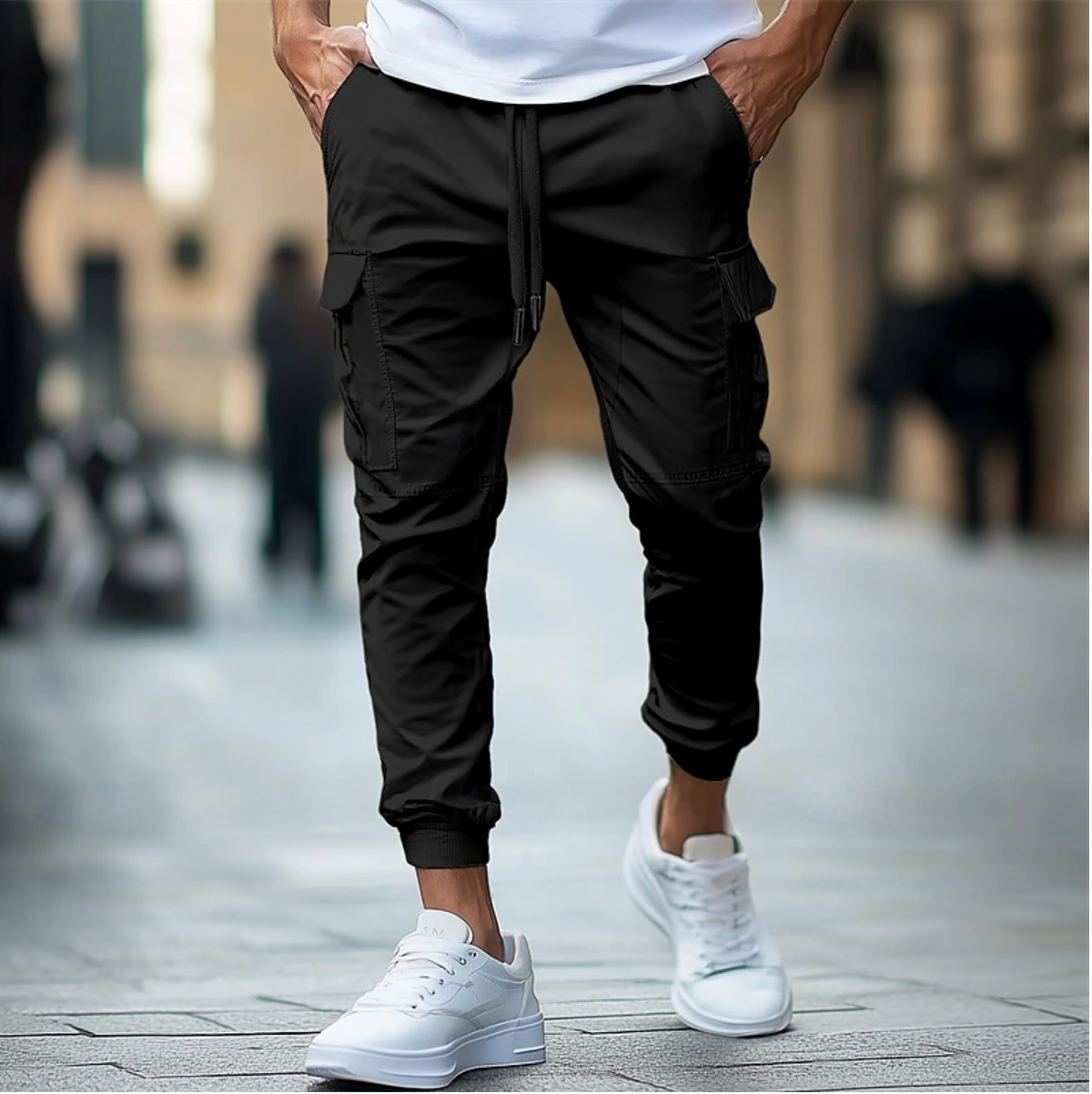 Herren Slim Fit Cargo Jogginghose