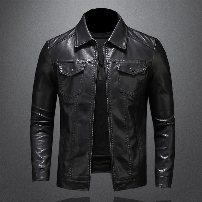 Kowa Leder-Windbreakerjacke für Herren