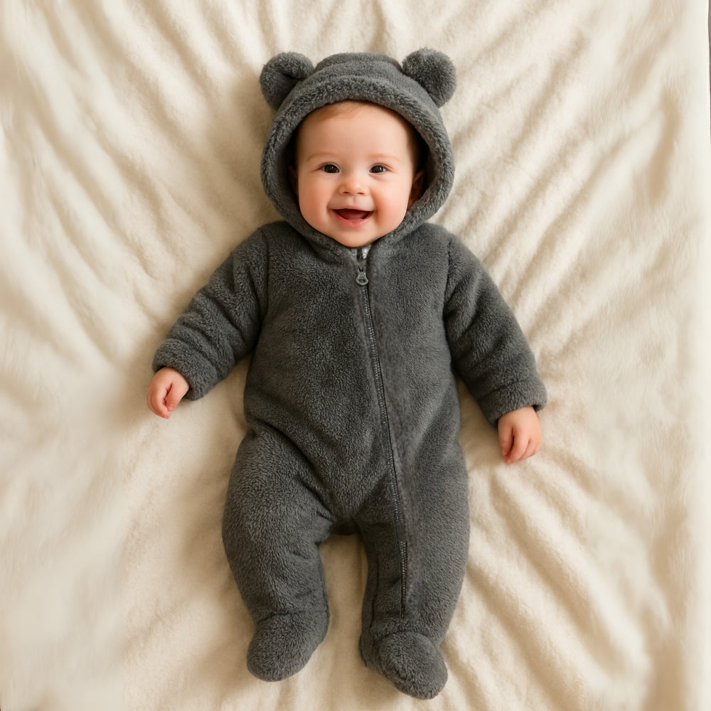 Warmer Bärenkapuzen Baby Overall Strampler