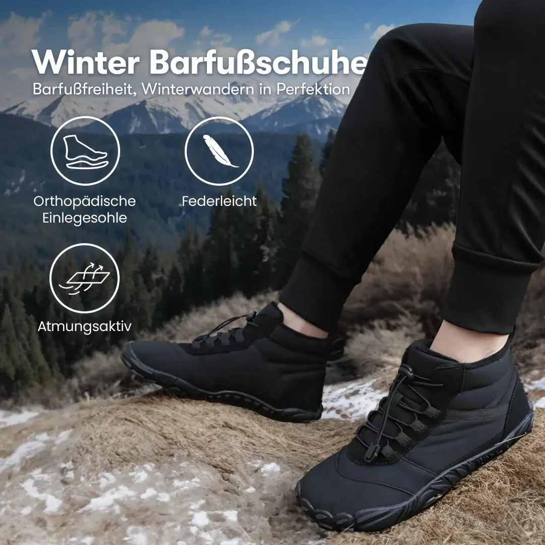 Kinder Winter Barfußschuhe EU26-36 - Rutschfeste Winterstiefel Mit Breiter Zehenbox