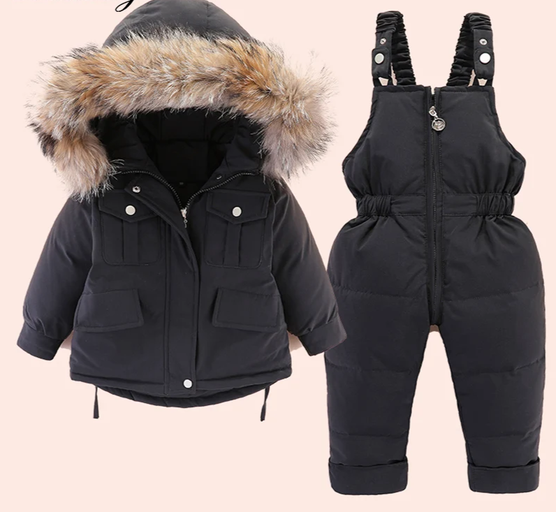 Winterset für Kinder: Daunenjacke + Overall