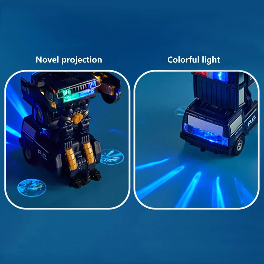 2-in-1 Polizei-Roboter-Spielzeug mit Licht & Sound