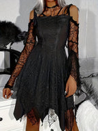 Luxcelle Gothic Halloween Mesh Mini Kleid