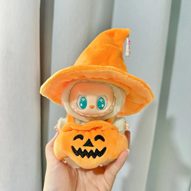 Halloween-Kostüm Für 17-cm-Puppe – Kürbis-Outfit Mit Hexenhut, Nur Kleidung (Puppe Nicht Enthalten)