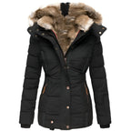 Damen gefütterte Winter Pufferjacke mit Kapuze