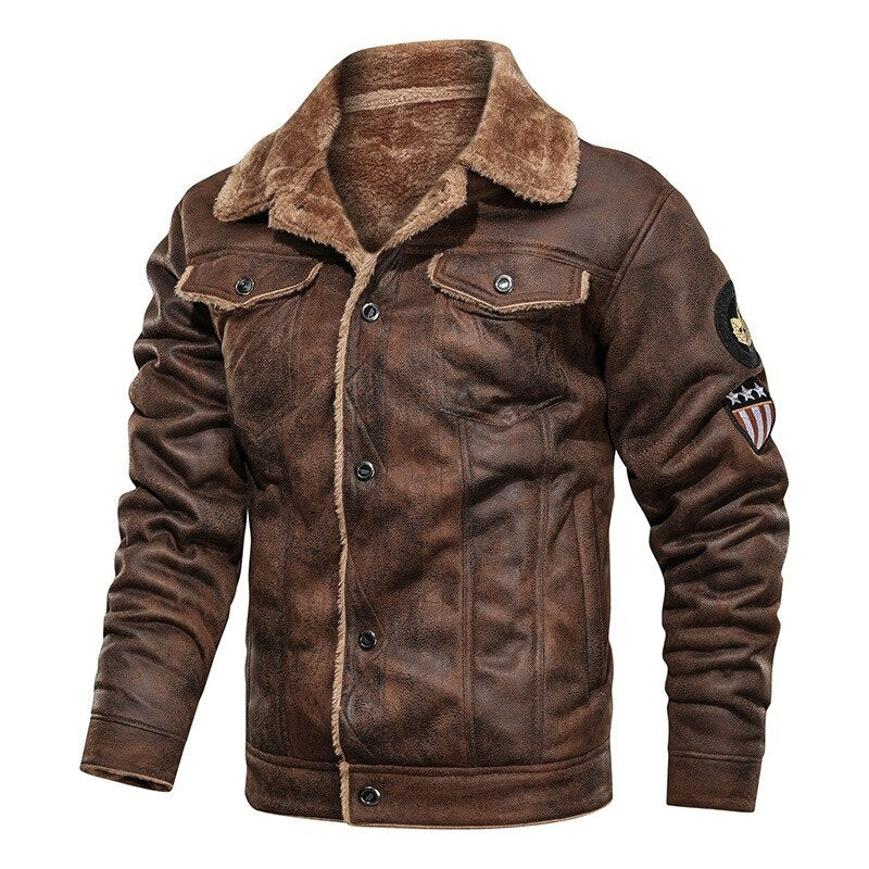 Gefütterte Banja Wildleder Bikerjacke