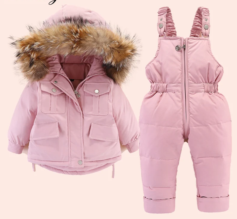 Winterset für Kinder: Daunenjacke + Overall