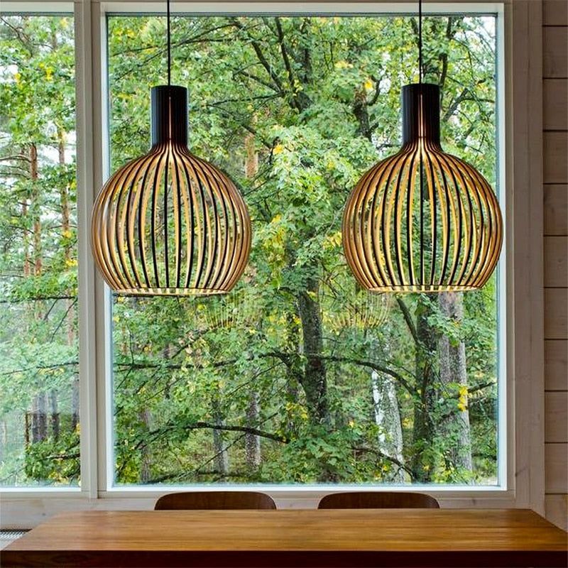 Handgefertigte Holz & Pendelleuchte