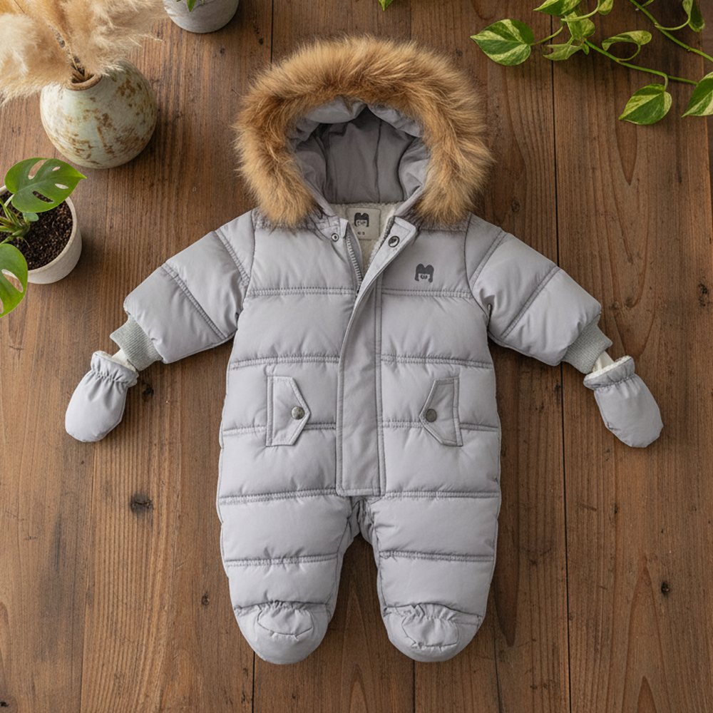 Gepolsterter Baby Schneeanzug mit Fleece-Futter