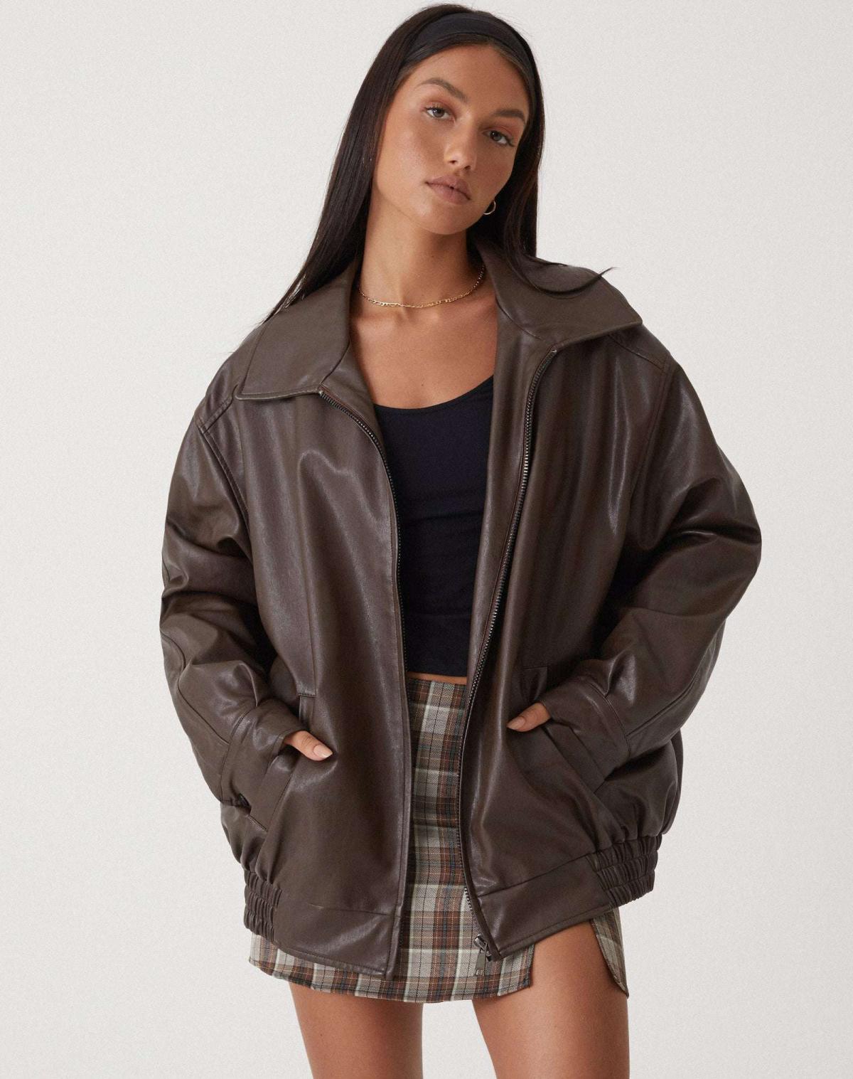 Lavinia Oversized Lederjacke