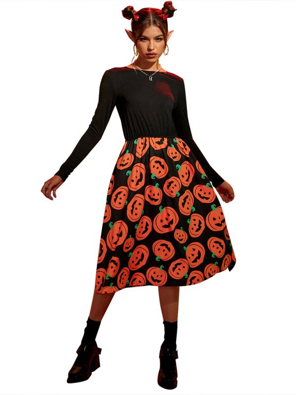 Talena Kürbis Halloween Midikleid