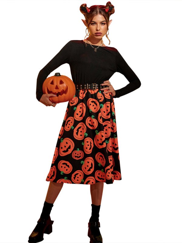 Talena Kürbis Halloween Midikleid