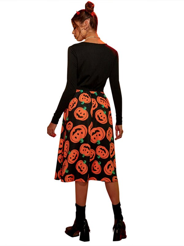 Talena Kürbis Halloween Midikleid