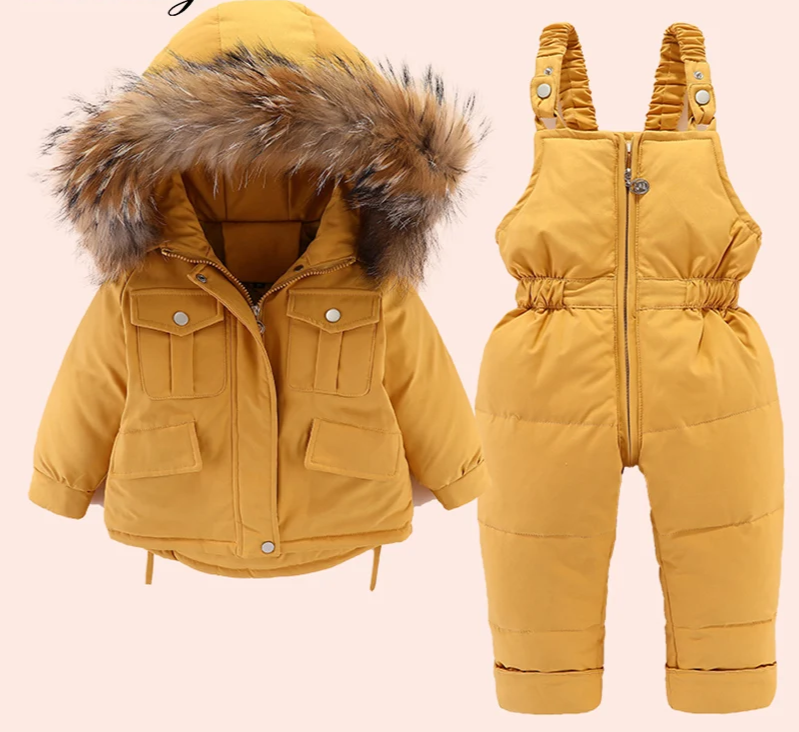 Winterset für Kinder: Daunenjacke + Overall
