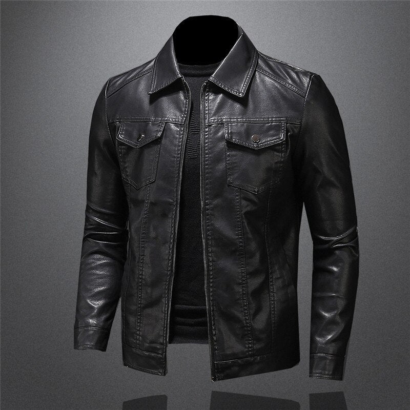 Kowa Leder-Windbreakerjacke für Herren